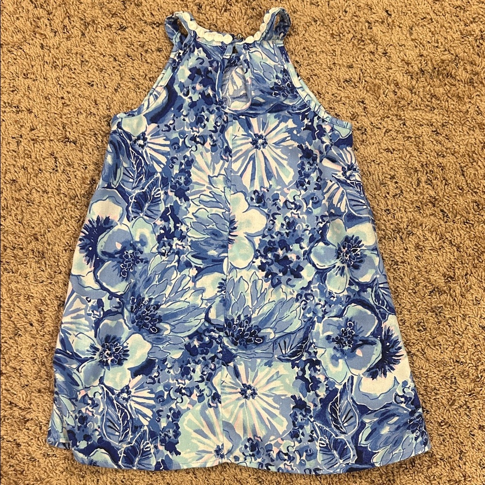 Lilly Pulitzer Kids Dress in Blue and White Floral - Picture 3 of 4